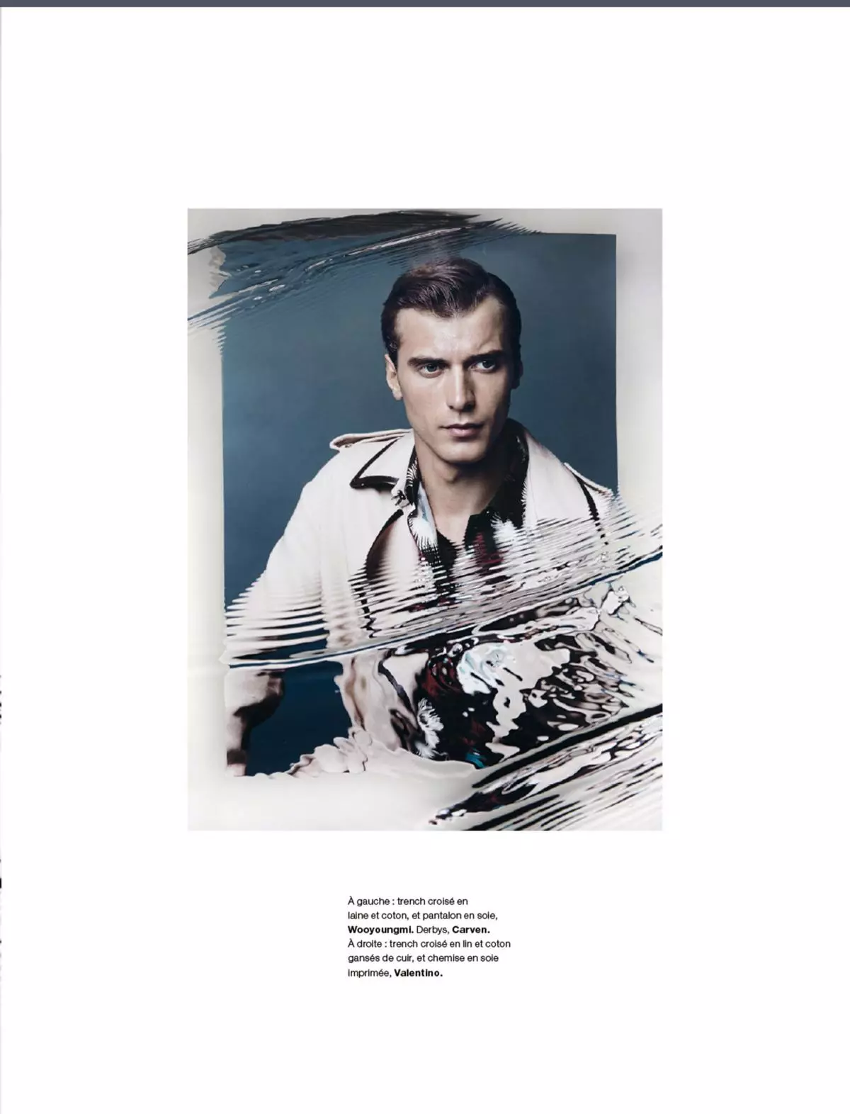 Француз топ-моделі Клемент Шаберно 2015 жылғы Numéro Homme № 29 S/S үшін сәнді сән редакциясының авторы, фотосуретті Джейкоб Саттон және стилисті Жан Мишель Клерк.