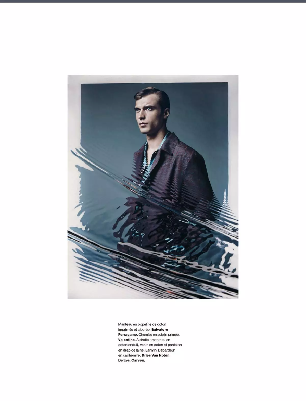 Den franske topmodel Clément Chabernaud besidder i en luksuriøs moderedaktion for Numéro Homme nr. 29 S/S 2015, fotografi af Jacob Sutton og stylist er Jean Michel Clerc.