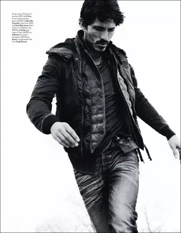 Andrés Velencoso v ‚Survival Mode‘ pro GQ Australia, březen/duben 2016. Fotografie Todda Barryho. Stylizovala Victoria Bartlett.