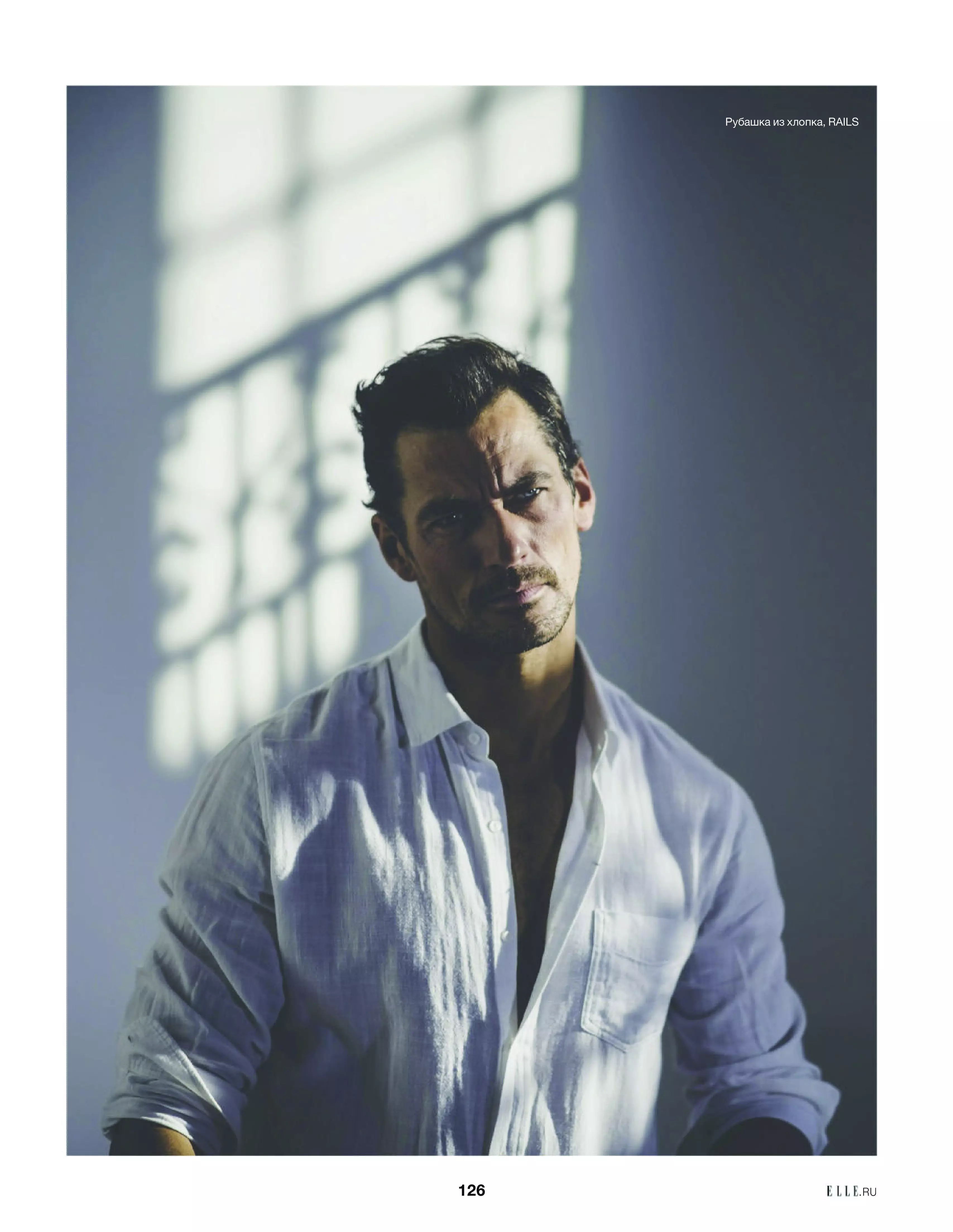 David Gandy nataon'i Amy Shore ho an'ny Elle Russia Febroary 2021 Editorial