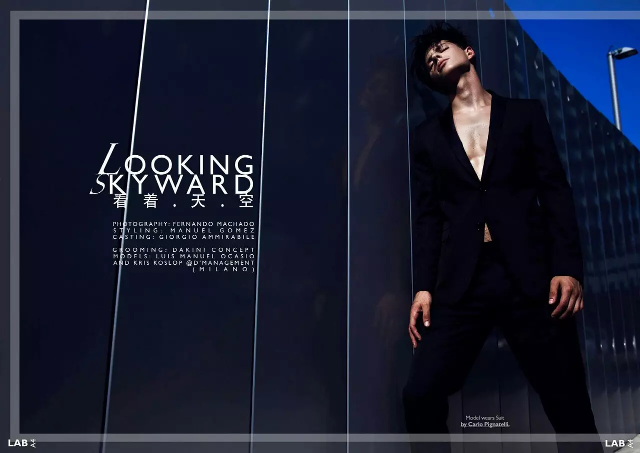 LAB A4 Online predstavlja: Looking SKYWARD 看着.天.空 s modelima Luis Manuel Ocasio i Kris u dManagement grupi Snimio Fernando Machado Styling Manuel Gomez, Casting Giorgio Ammirabile Uređivanje: Dakini Make Up.