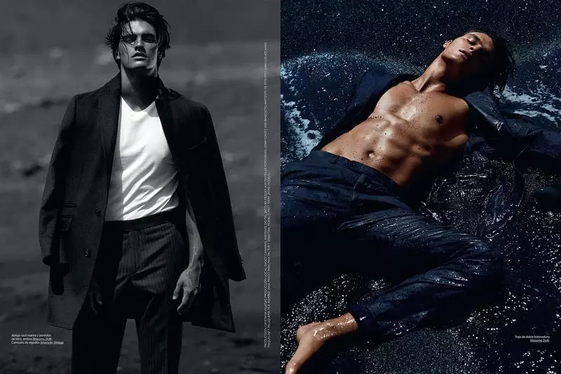 AMAZING Matthew Terry a cikin sabon murfin GQ España. Tauraro "Blue Noir" wani aiki mai ban sha'awa wanda Álvaro Beamud Cortés ya harba kuma Joana de la Fuente ya tsara shi.