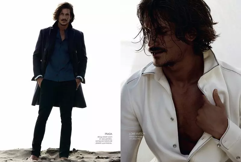 S'il vous plaît, attachez vos ceintures. Le top model Jarrod Scott nous emmène dans un voyage de mode où nous allons rencontrer toutes les collections de mode de luxe pour hommes. Photographie d'Álvaro Beamud Cortés et mise en scène par Joana de la Fuente.