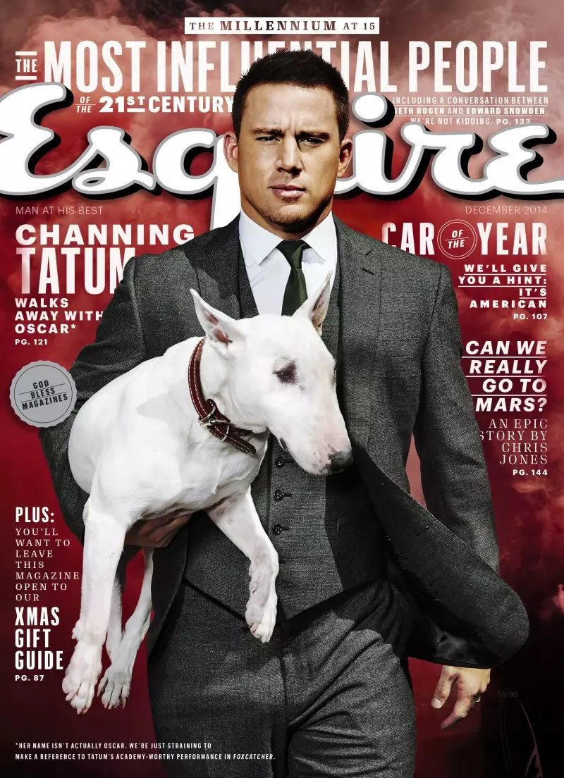 Temu bual dengan Channing Tatum untuk cerita muka depan Esquire bulan ini, dan dia adalah penghibur yang setia. Sama ada dia dihimpit oleh ahli gusti Olimpik dalam Foxcatcheror meminta maaf kepada penari Magic Mike yang lain atas keterpurukannya, Channing melakukan apa sahaja peranannya. Cuma jangan cuba buat dia duduk diam.