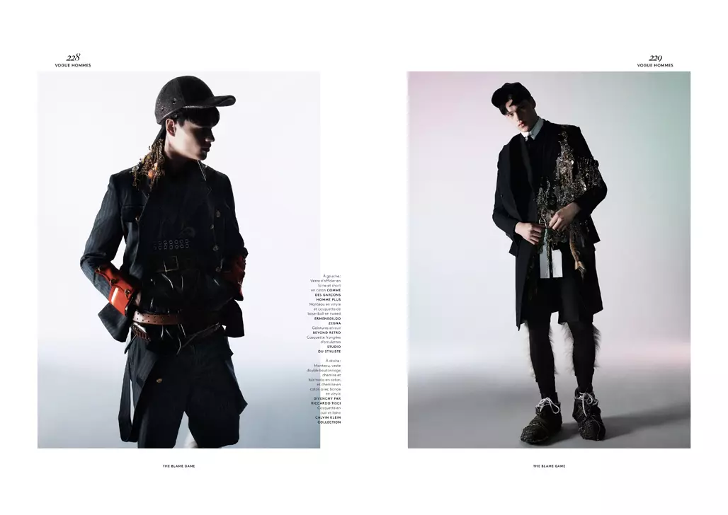 Supermodelo Filip Hrivnak ampleksas niajn ekranojn kun superluksa ĉefartikolo por Vogue Hommes International SS15 kun bela foto de David Sims kaj stilo de Panos Yiapanis.