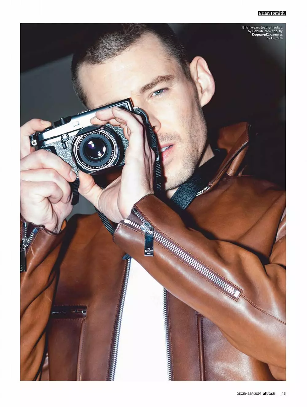 Brian J Smith per l'editoriale di dicembre 2019 di Attitude