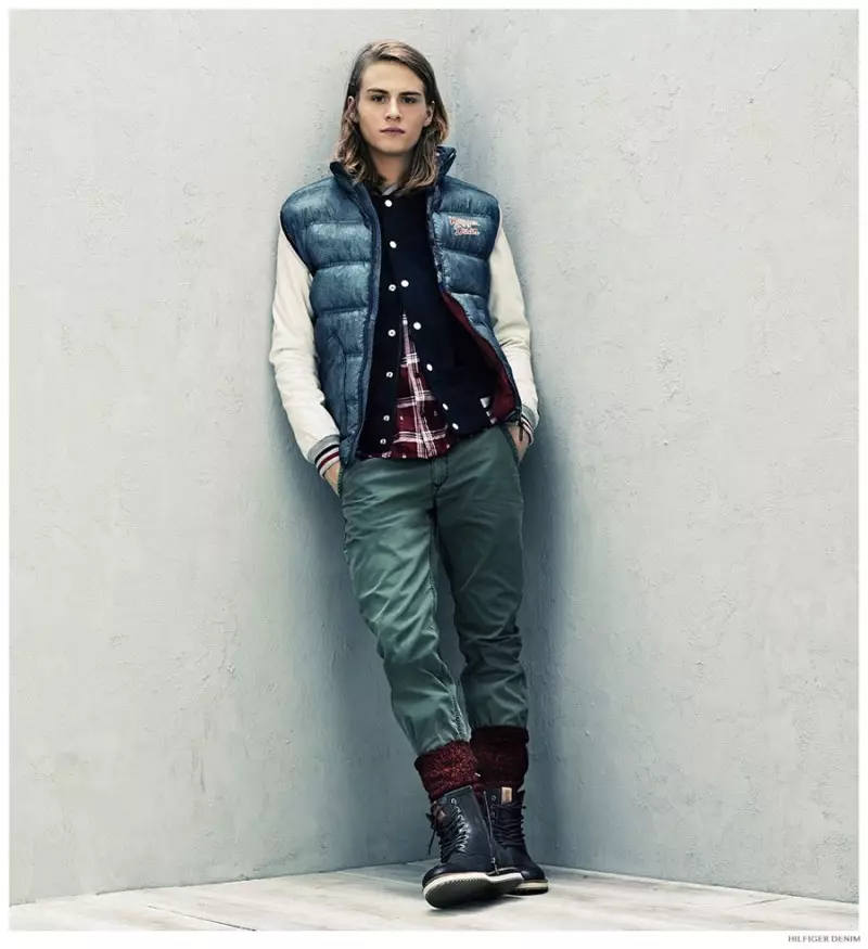 Tommy Hilfiger prisiliečia prie modelių Henry Pedro-Wright ir Nicola Wincenc, kad sumodeliuotų savo 2014 m. rudens-žiemos išvaizdą iš Hilfiger Denim. Derinant senosios ir naujos mokyklos dizaino filosofijas, „Hilfiger Denim“ pristato vintažinio stiliaus džinsinio audinio kolekciją. Suderinus liesą prigludimą su šiuolaikiniais pagrindiniais daiktais, viskas nuo universiteto švarko iki grafinių marškinėlių siūlomi kaip šaunūs, kasdienio stiliaus variantai.