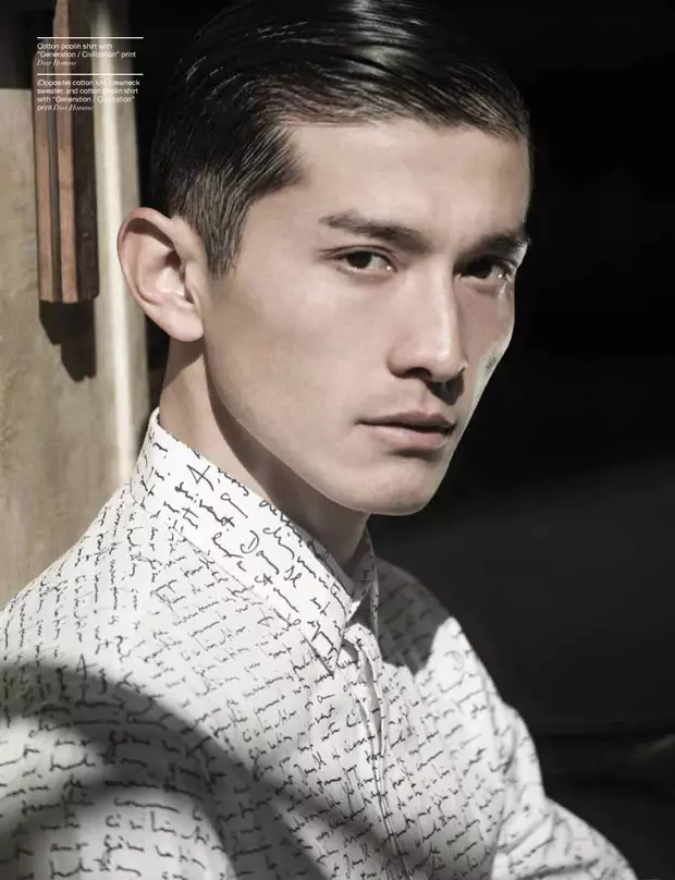 Model top Daisuke Ueda nggambarake editorial fashion anyar kanggo Manifesto sing difoto dening Brent Chua. Ditata dening Eric McNeal lan Direktur Fashion yaiku Jonathan Yee.