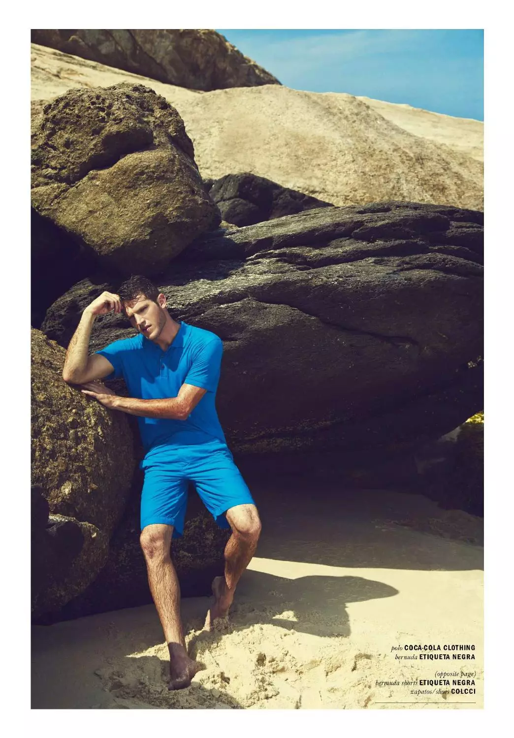 Reflex Homme Summer 2015 Into the blue Фотограф: Алекс Сантана. Стилист: Пауло Зеленка. Дигитален ретушер: Октавио Дуарте. Подстригване: Аманда Шон.