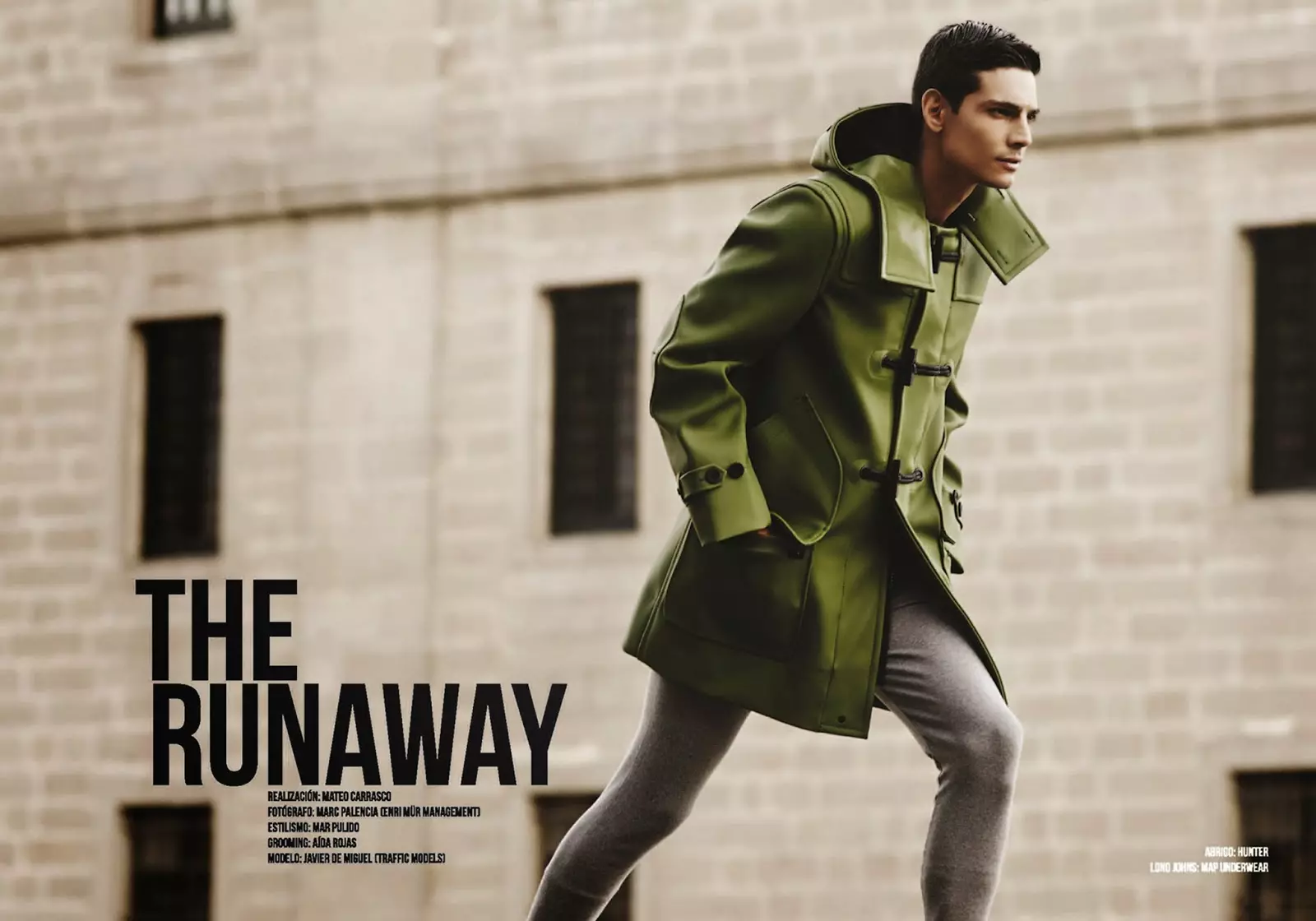 Ang Runway para sa Risbel Magazine, Gibuhat ni Mateo Carrasco, gikuhaan og litrato ni Marc Palencia (Tenri Mür Management), gi-istilo ni Mar Pulido, pag-ayos ni Aída Rojas ug pagmodelo ni Javier de Miguel sa Traffic Models.