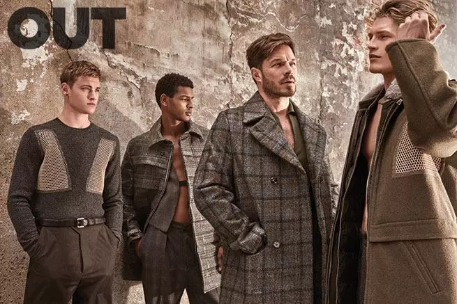 Cover, Cover Story, Editorial ahitana an'i Matt Threthe, Jacey Elthalion, Oliver Cheshire, Harry Goodwins & Paul Sculfor kintana amin'ny tantara fonony farany an'ny gazetiboky OUT. Mariano Vivanco no naka sary ireo modely.