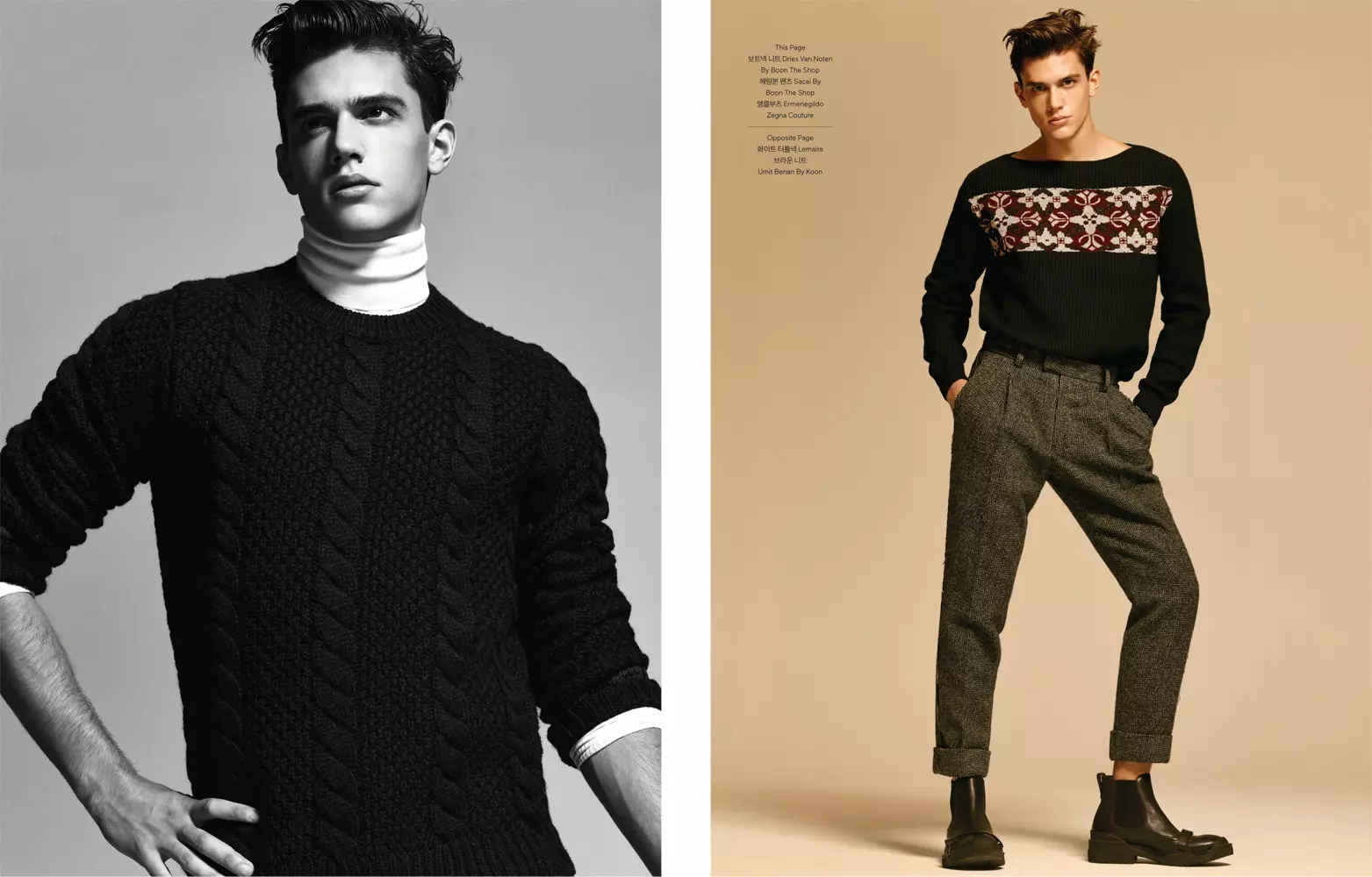 Son of the Sun ผลงานที่น่าทึ่งโดยช่างภาพ Jang Hyun Hong สำหรับ GQ Style Korea FW 15 modelling Xavier Serrano (Sight Management) Editor: Na Na Park & ​​Woong Hee Yun และ Grooming: So Yeon Lee