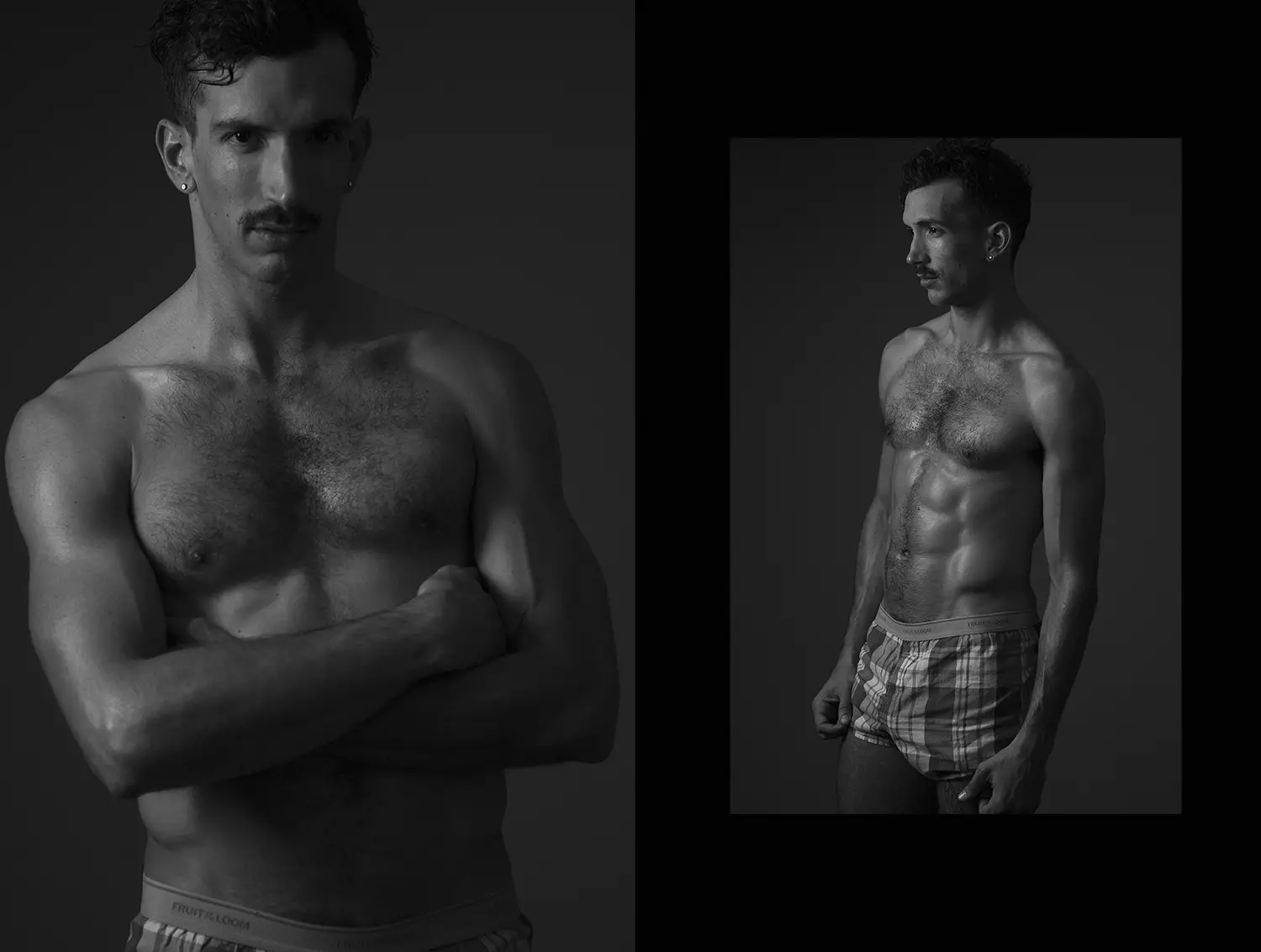 Retrato íntimo con el impresionante modelo masculino y actor Luis Felipe Castillo, un hermoso joven recién llegado que posa para René de la Cruz.