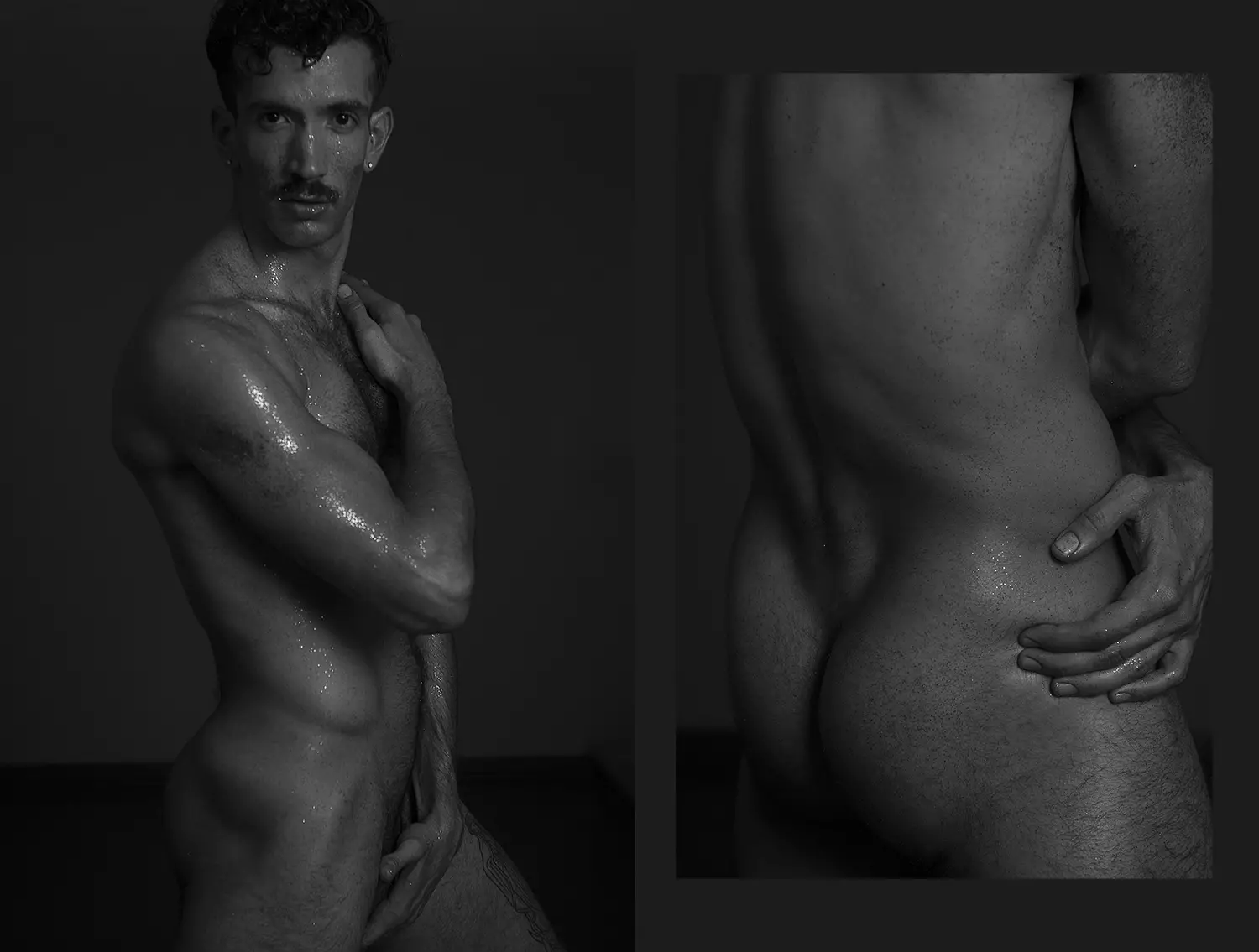 Retrato íntimo com o deslumbrante modelo masculino e ator Luis Felipe Castillo, um belo rapaz recém-chegado posando para René de la Cruz.