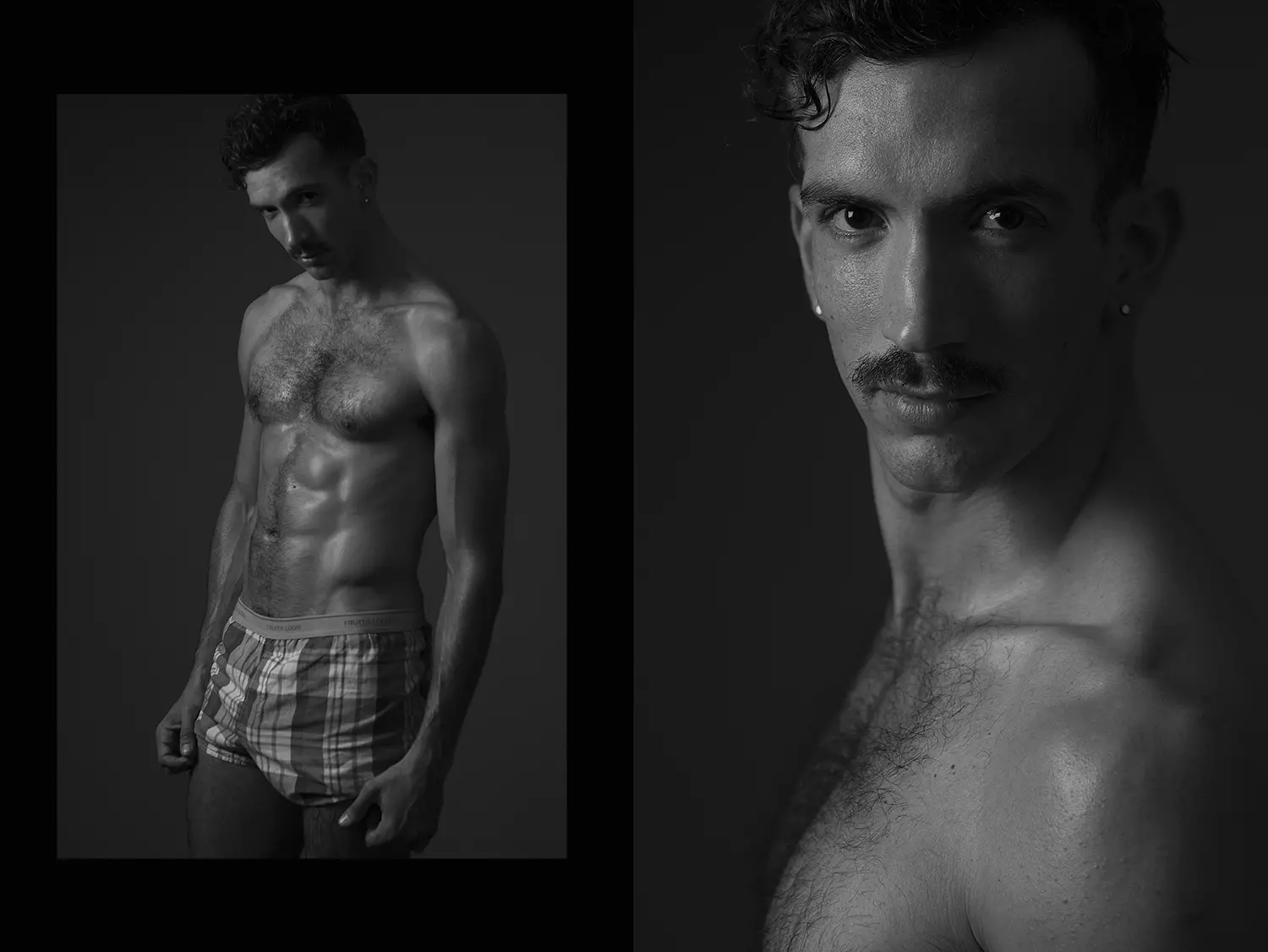 Ajaýyp erkek model we aktýor Luis Felipe Castillo bilen täze portret Rene de la Kruz üçin surata düşen ýakyn portret.