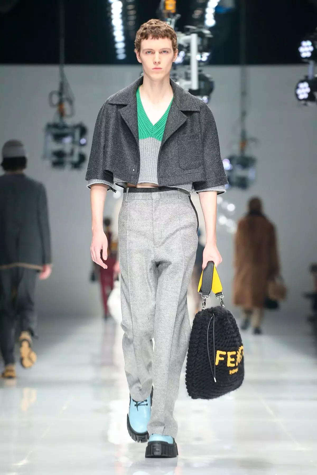 Akanjo lehilahy Fendi Fararano/ririnina 2020 Milan 41264_31