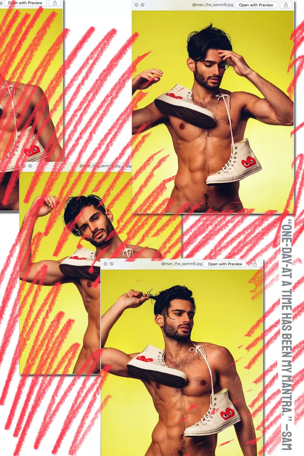 Collage de l'éditeur Samy Dorgham par Fashionably Male Exclusive Interview