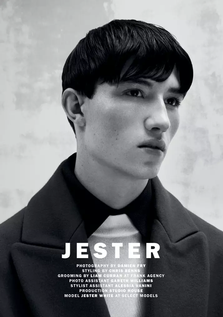 Kundenmagazin Jester Fotograf: Damien Fry. Stylist: Chris Benns. Pflege: Liam Curran.