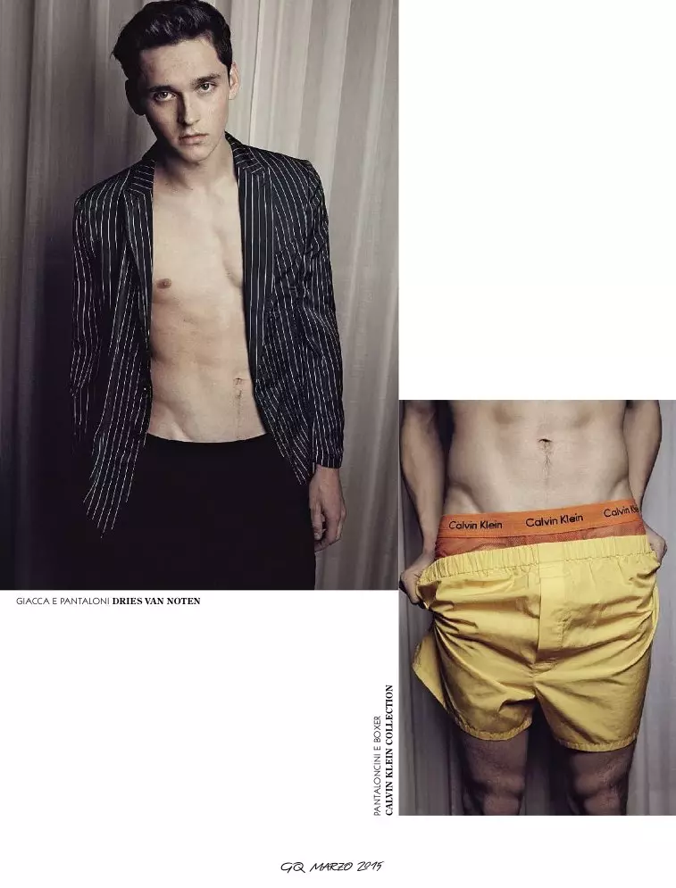 GQ Italia مارچ 2015 Come dei Ragazzi فوٽوگرافر: Greg Swales. اسٽائلسٽ: Andrea Porro. وار: ٽري سيڪسن. ميڪ اپ: مريم سيسردي.