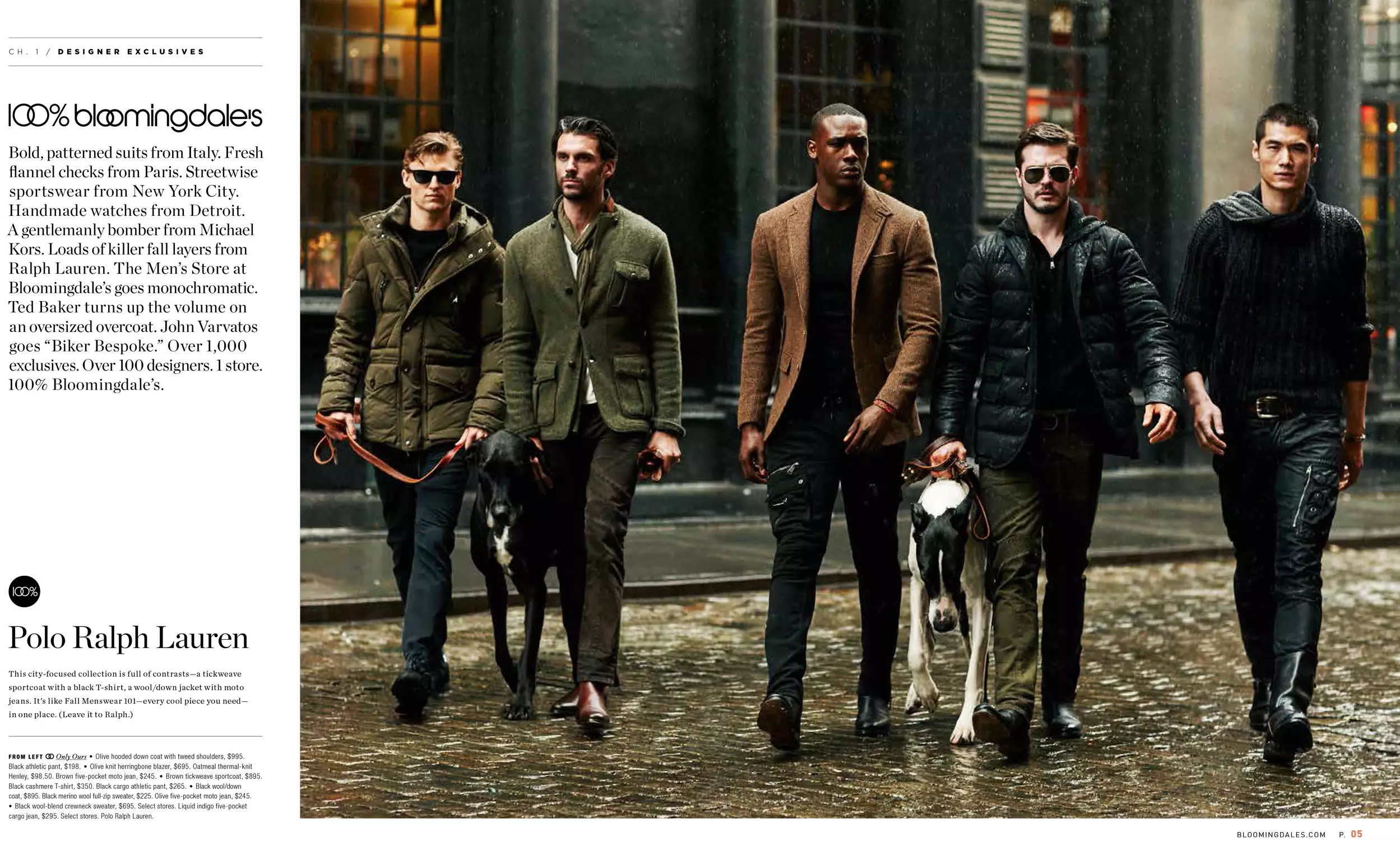 Kampanjannonser 100 % Bloomingdale's Menswear hösten 2015 exponering på models.com