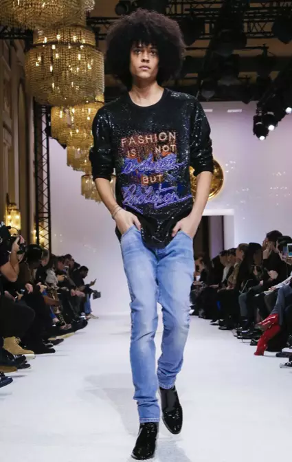 BALMAIN HOMME BAJU LELAKI JATUH MUSIM SEJUK & AWAL WANITA 2018 PARIS85