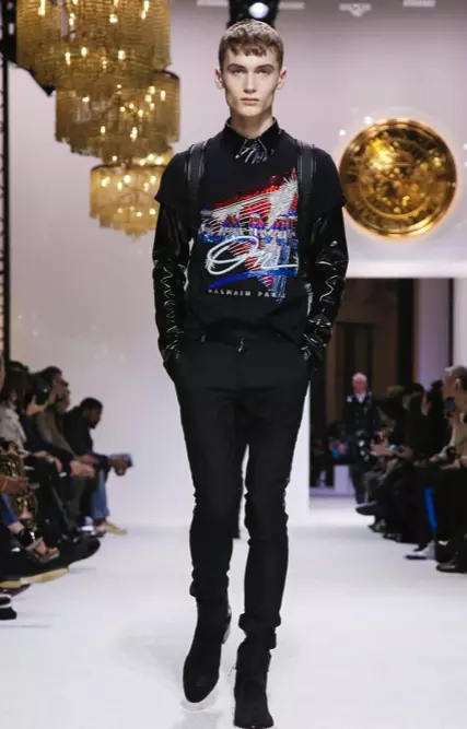 BALMAIN HOMME GIZARTEKO UDAZKENA NEGUA ETA EMAKUMEAK 2018 AURRERA PARIS86