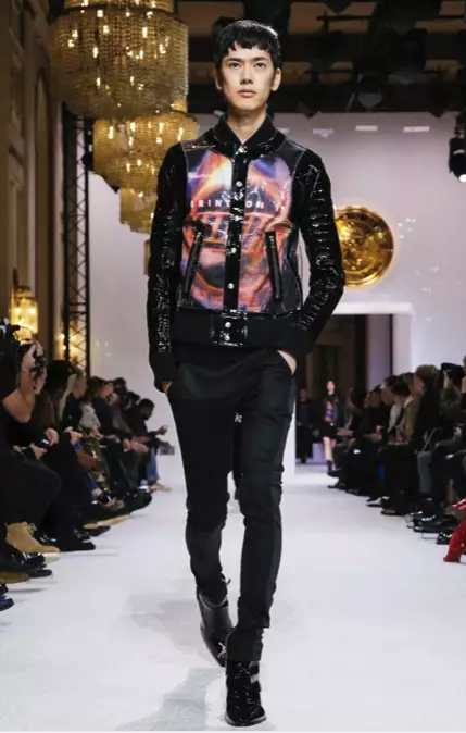 BALMAIN HOMME BAJU LELAKI JATUH MUSIM SEJUK & AWAL WANITA 2018 PARIS95