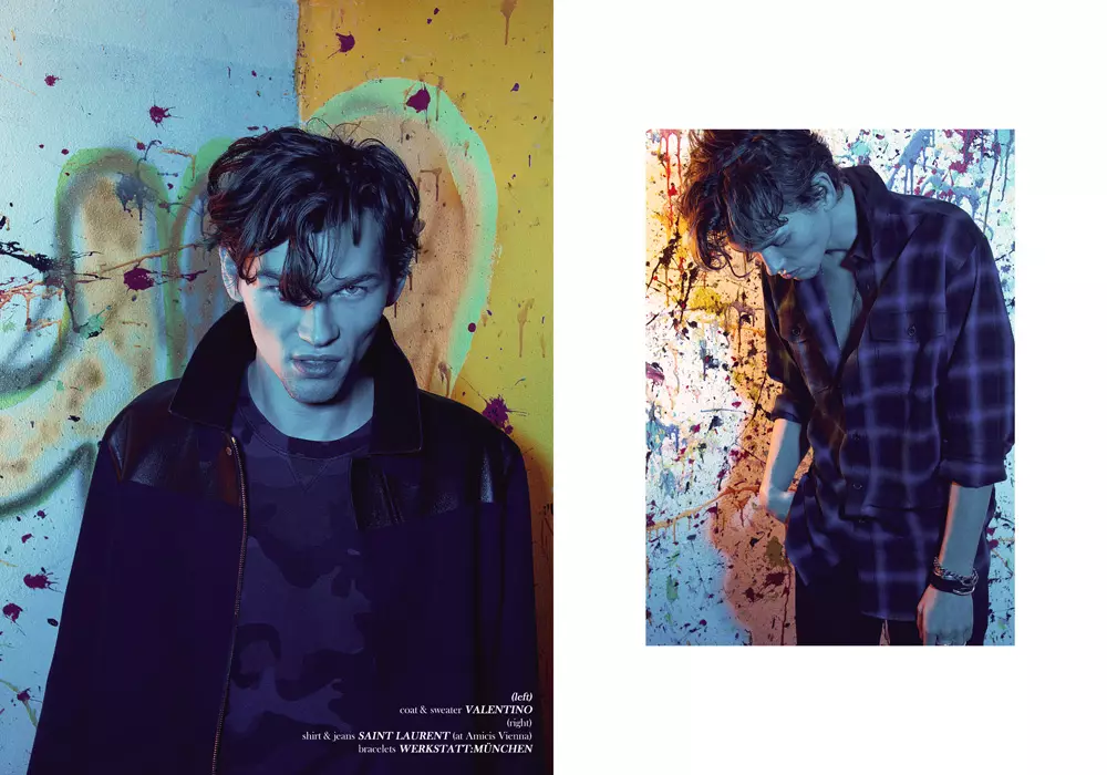 FWORD Magazine 2015年11月スターモデルMichaelPöllingerfromWienerModels撮影：Paz Stammler、スタイリングはDaniel Marker、クリエイティブディレクター、GroomingはCoryLackner。