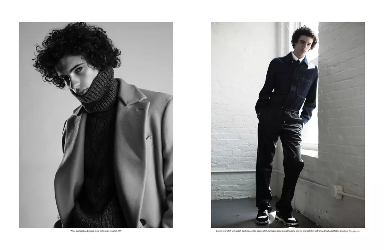 Un editorial retromodel Top Model Piero Mendez de fotograful Brent Chua, director de modă de Jonathan Yee și styling de Eric McNeal pentru Manifesto octombrie 2015. „The Hair Next Door”.