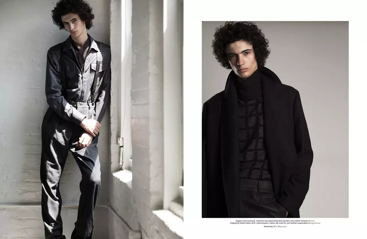 Un editorial retromodel Top Model Piero Mendez de fotograful Brent Chua, director de modă de Jonathan Yee și styling de Eric McNeal pentru Manifesto octombrie 2015. „The Hair Next Door”.