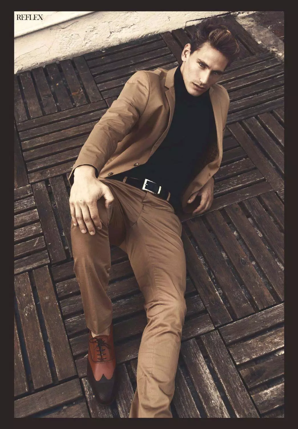 Reflex Homme març/abril 2015 Winter Sunset Fotògraf: Ari Mendes. Estilista: Belén Acosta Meana. Cabells: Peluquería Retrat.