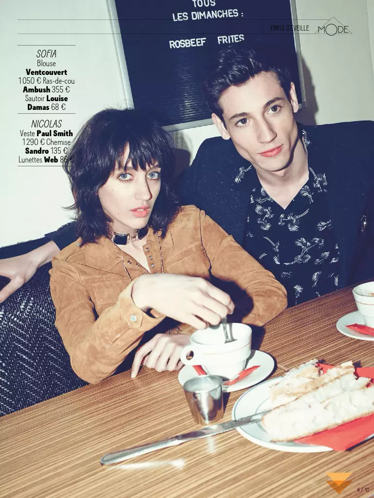 GQ France Aprilo 2015 prezentas Nicolas Ripoll Fotisto de Arnaud Pyvka. Stilisto: James Sleaford kaj Laetitia Paul, Hararo: Fréderic Kebbabi kaj Ŝminko: Kathy le Sant.