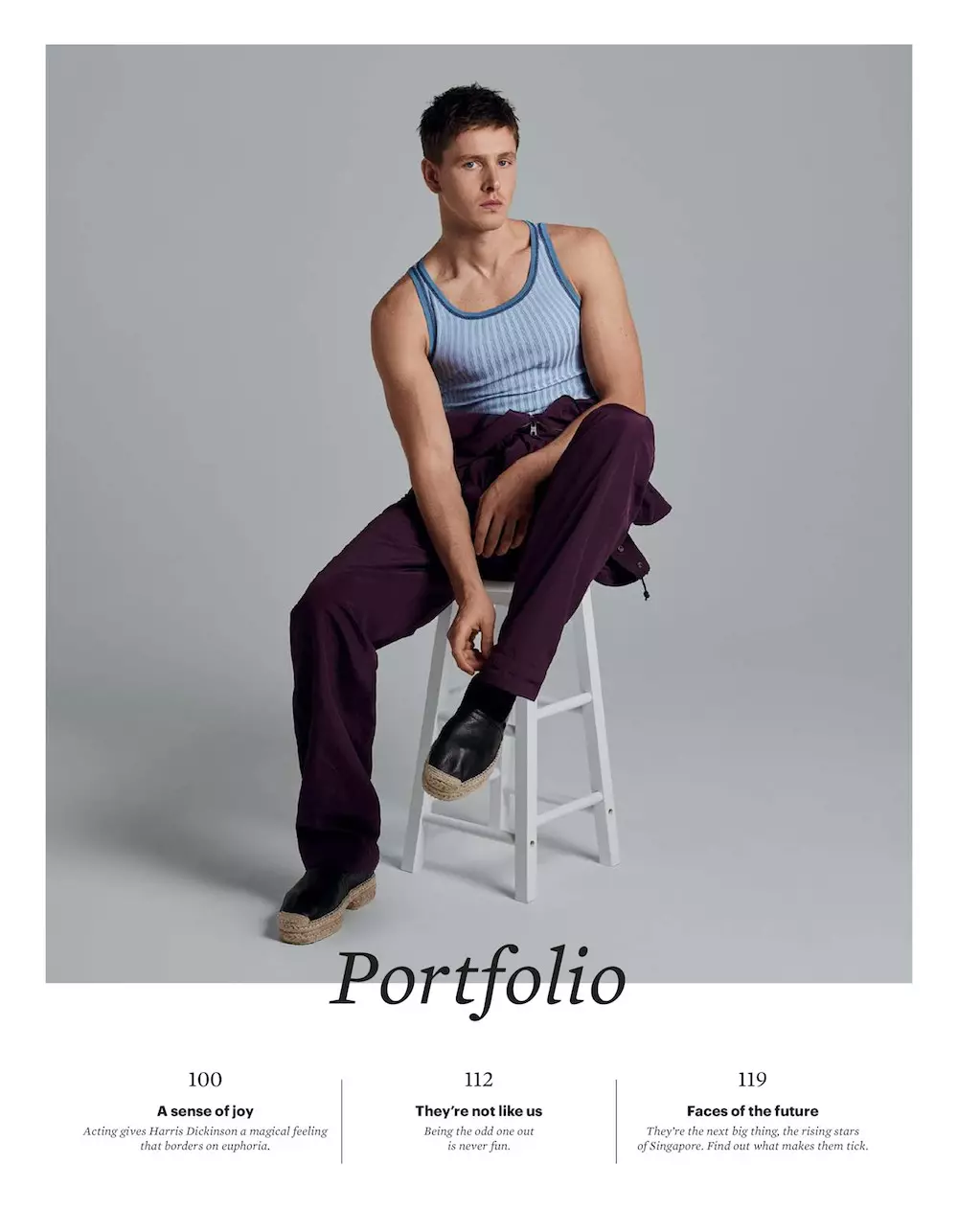 Editorial Harris Dickinson para Esquire Singapore, febreiro de 2020