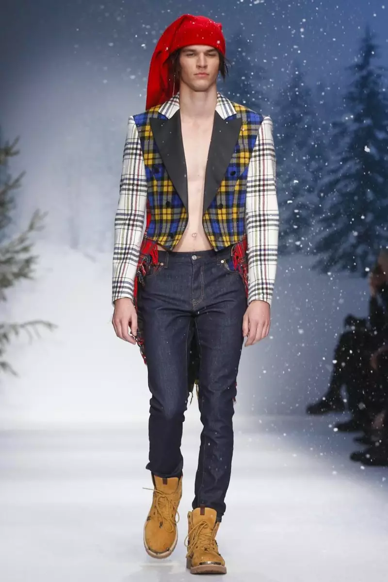 Либоси мардонаи Moschino тирамоҳ зимистони 2015 дар Лондон