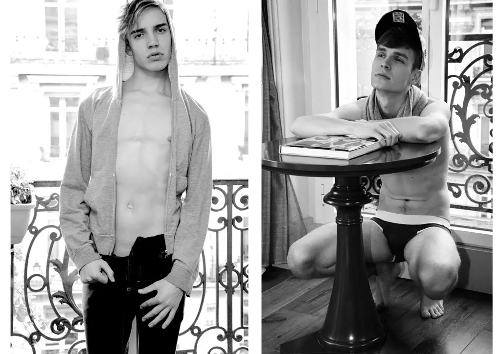 Studs young men on suite #406 av Laurent Machet för The Blake Magazine med modellerna Matthew och Pavel på Studio Klrp Paris och Jeremy (The Blake Men)