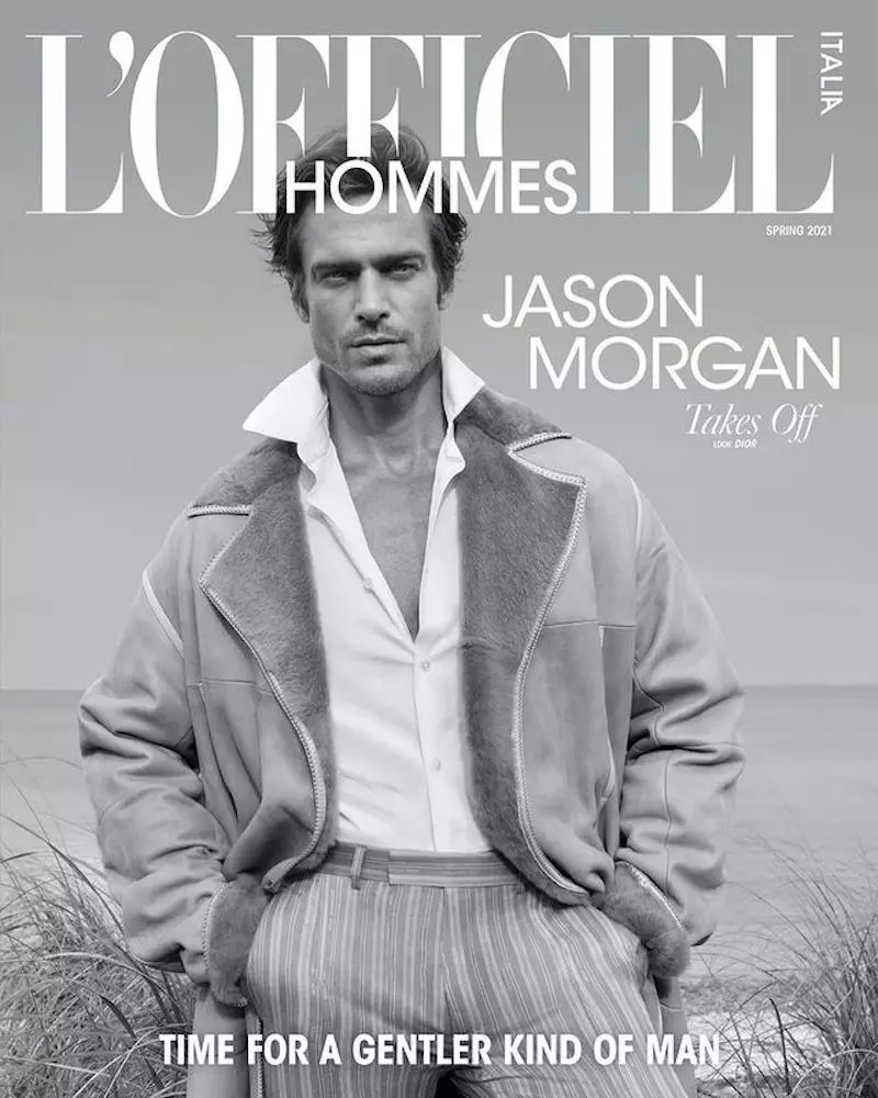 Jason Morgan naGreg Lotus weL'Officiel Hommes Italia Spring 2021 Editorial