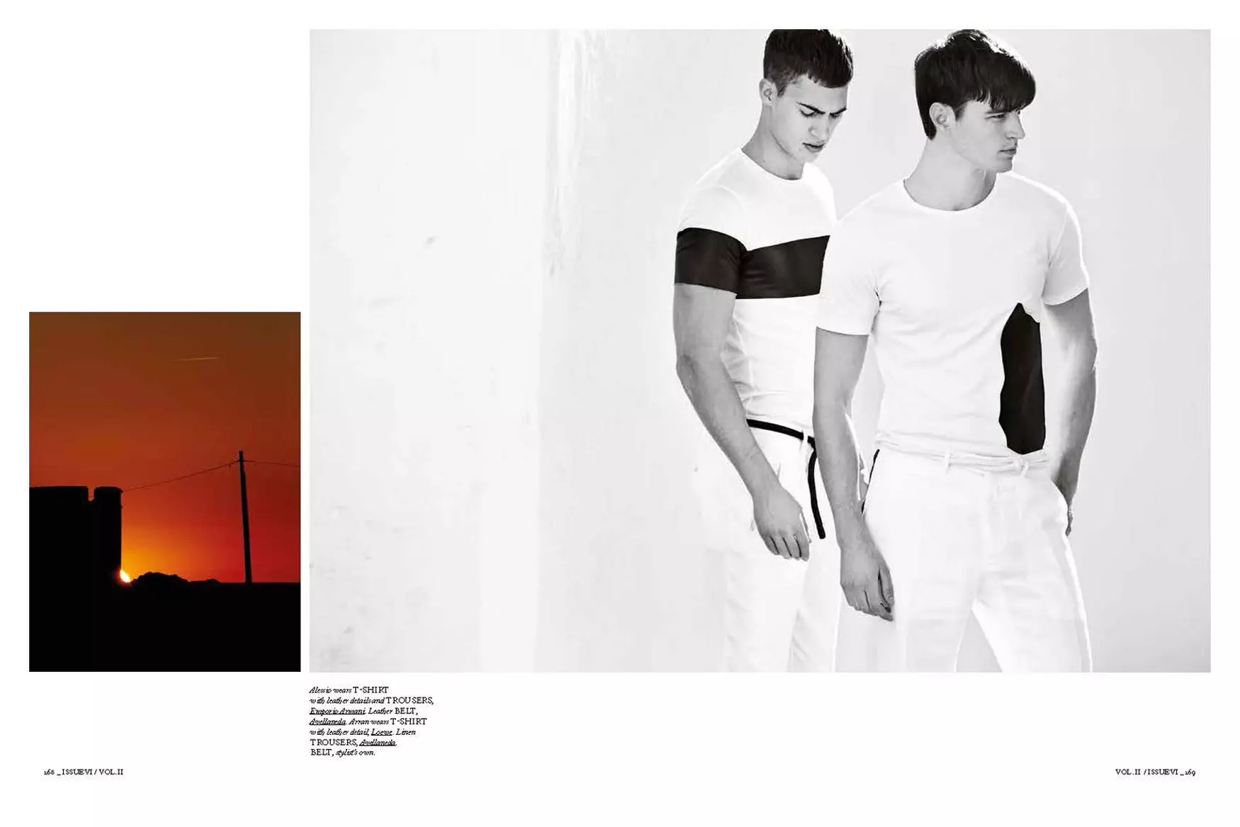 모델 Alessio Pozzi와 Arran Sly는 Francesco Sourigues가 스타일링한 Daniel Riera가 촬영한 Hercules Universal Spring/Summer 2015의 새로운 패션 사설에 등장합니다.