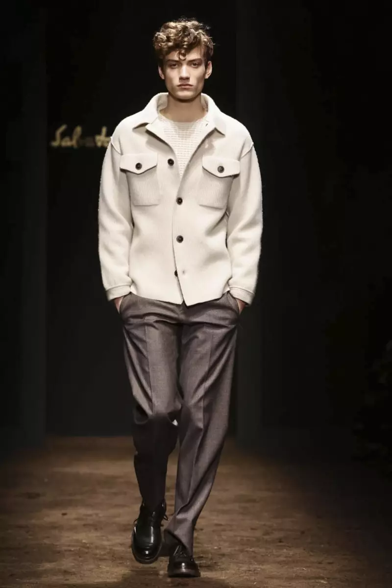 Casgliad Fall Gaeaf 2015 Slavatore Ferragamo Menswear ym Milan