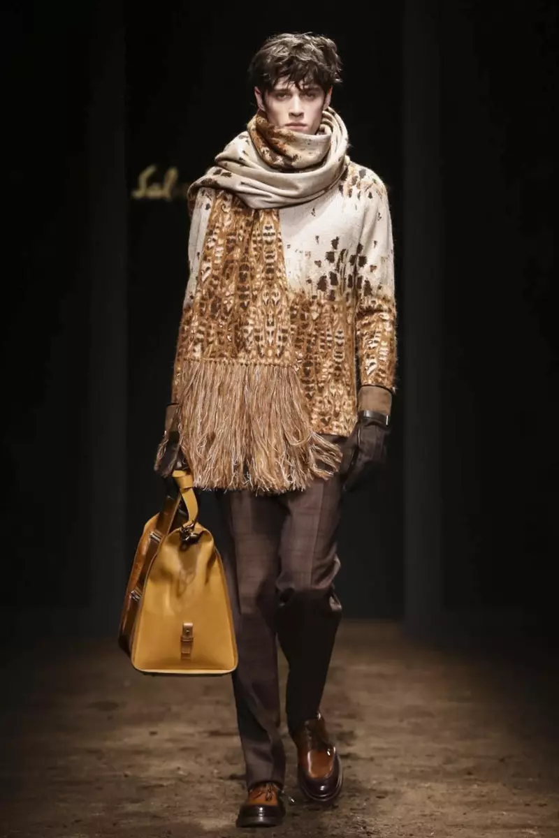 Casgliad Fall Gaeaf 2015 Slavatore Ferragamo Menswear ym Milan