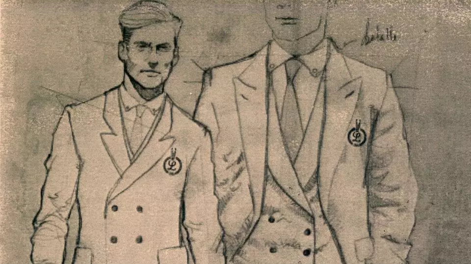 Detalhes do uniforme de tiro com arco.