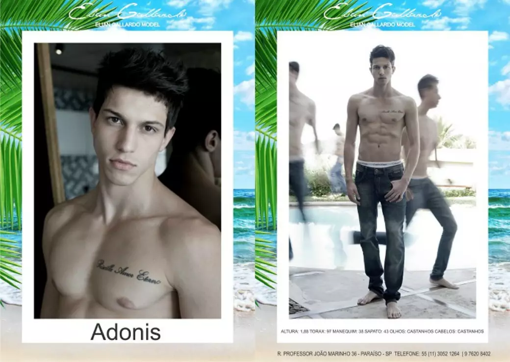 Verificați castingul masculin showcards al agenției ELIAN GALLARDO pentru sezonul național de lansare al colecțiilor de vară 2016. Fotografiile compozitelor sunt Cristiano Madureira, cu make & hair Rafael Guapiano și arată cu Jeans și Calvin Klein Underwear. Pentru a vedea realizarea, faceți clic aici.