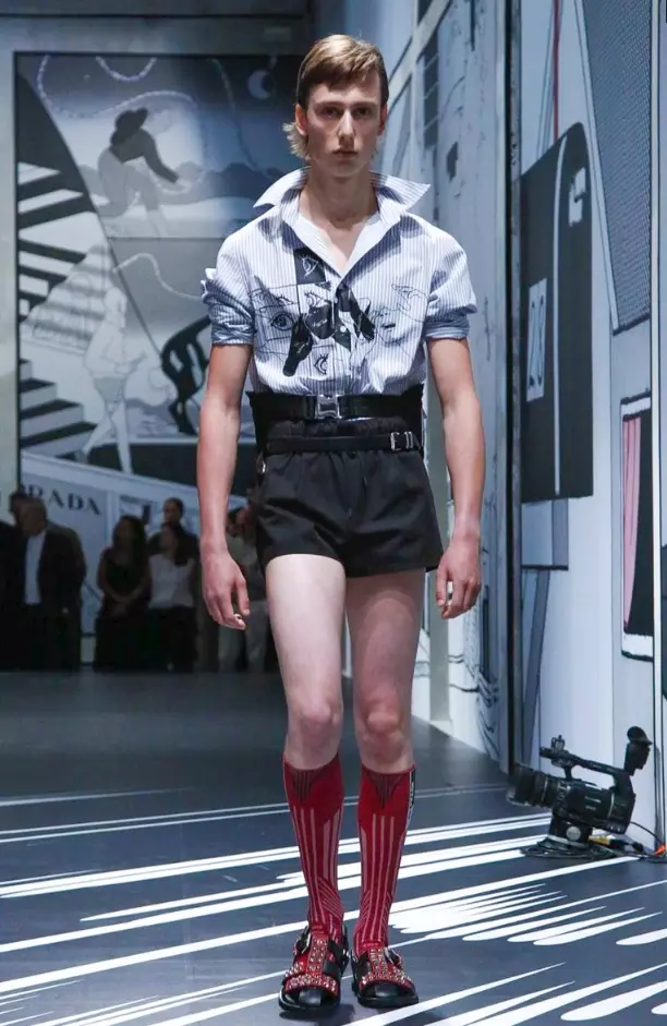 PRADA MENSWEAR Caij Nplooj Ntoos Hlav 2018 MILAN44