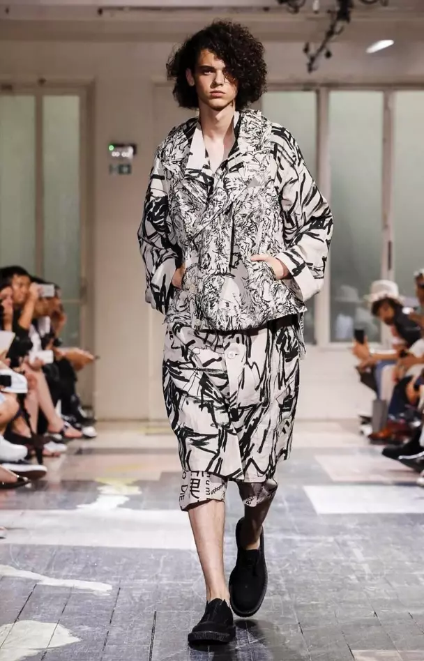 YOHJI YAMAMOTO MENSWEAR PRIMAVERA DE VERÃO 2018 PARIS 14