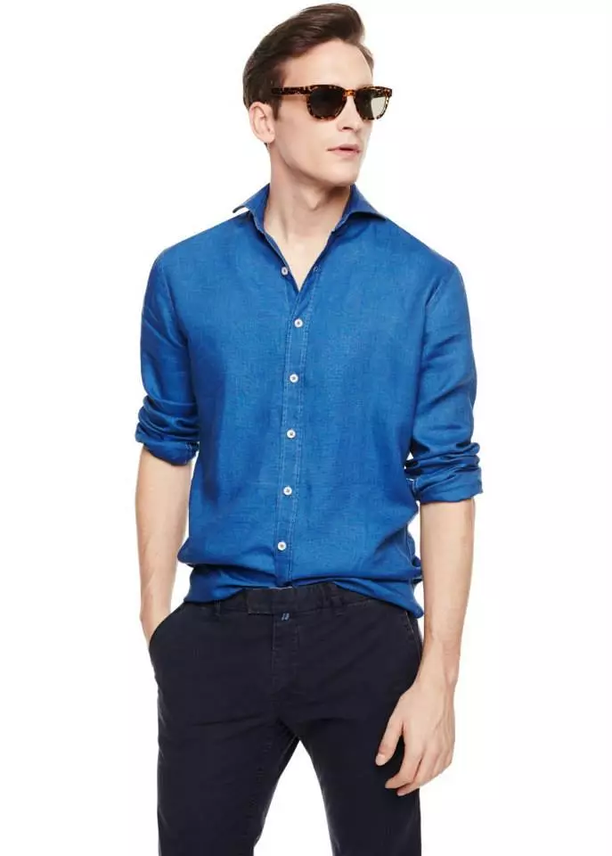 Slim-fit lilin chambray shirt