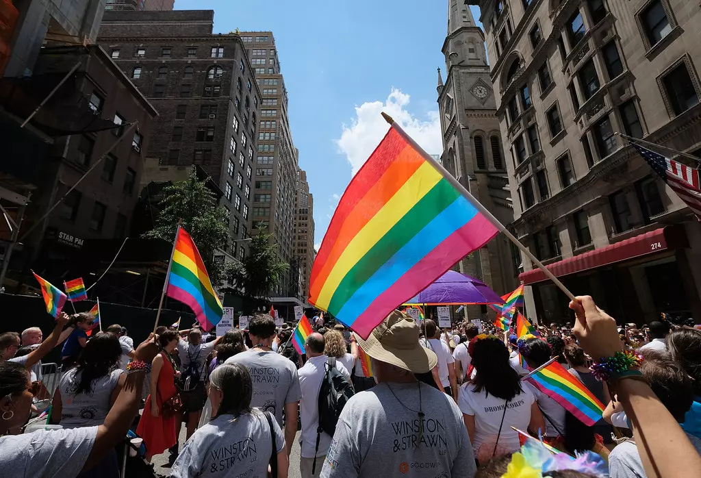 Martxaren ikuspegi orokorra 2017ko ekainaren 25ean New Yorkeko Gay Pride 2017ko martxan, New Yorken.