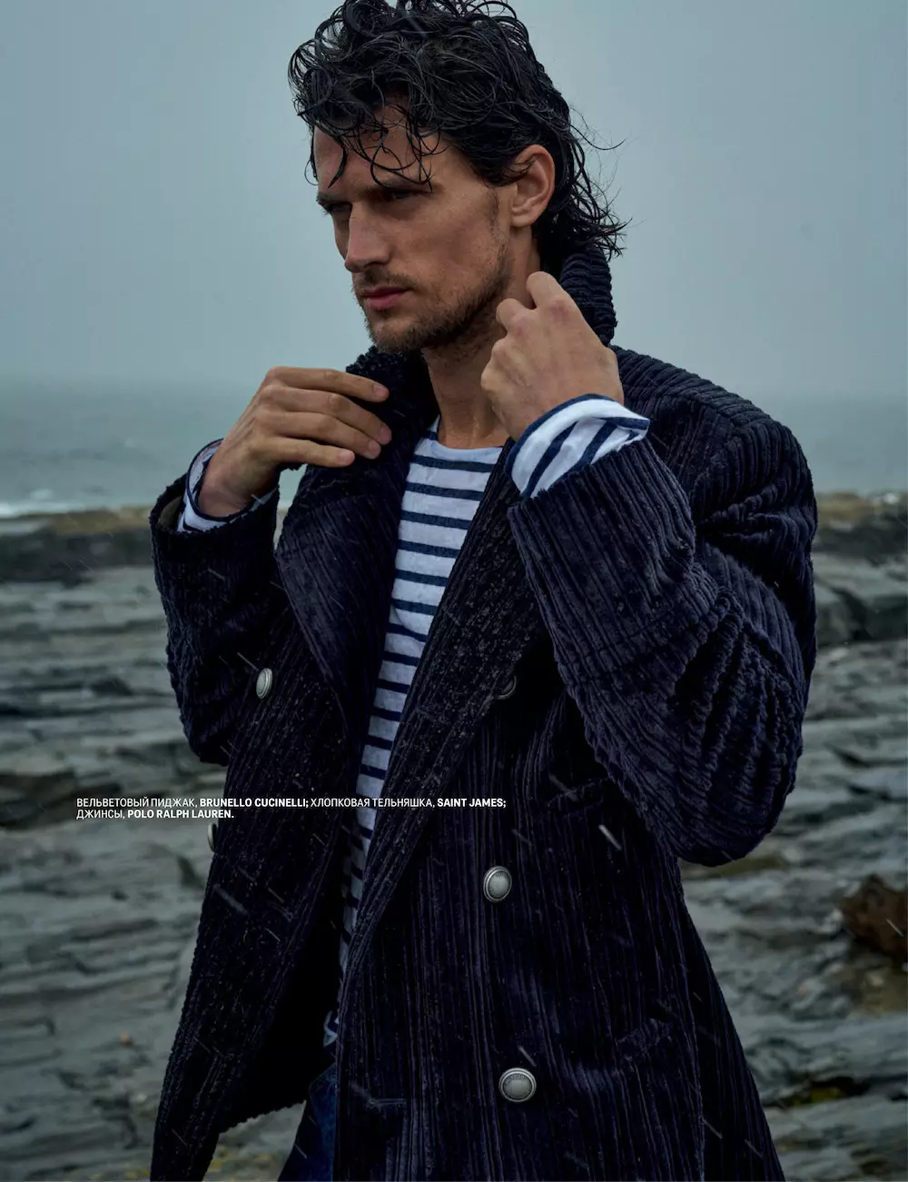 Top Model Garrett Neff cho GQ Russia tháng 9 năm 2020 do Dean Isidro chụp.