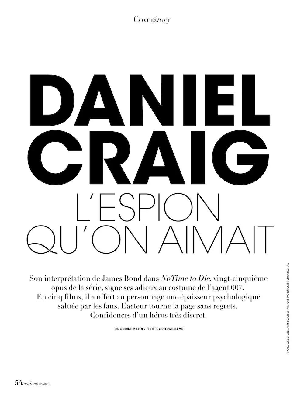 Aktor Daniel Craig dla Madame Figaro Men's Special wrzesień 2020 58059_2