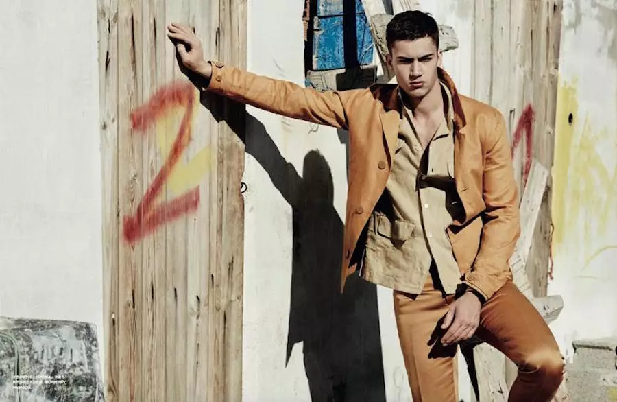 Model teratas Alessio Pozzi untuk Numéro Homme China S/S 2015