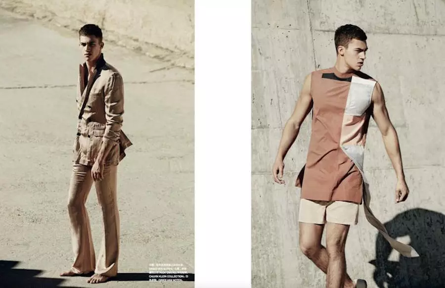 Model teratas Alessio Pozzi untuk Numéro Homme China S/S 2015