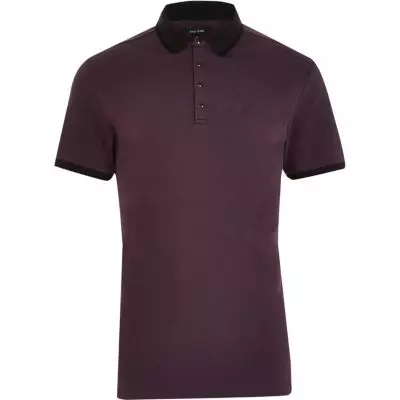 Dako ug Taas nga purple nga polo shirt